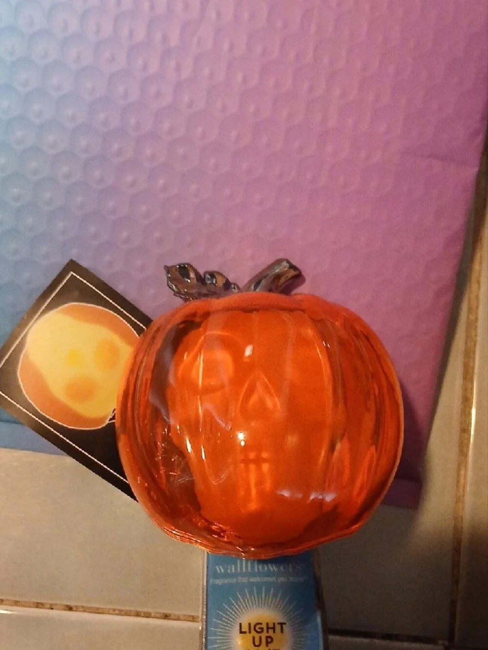 Wallflower Orange Glass Pumpkin Fragrance Accent